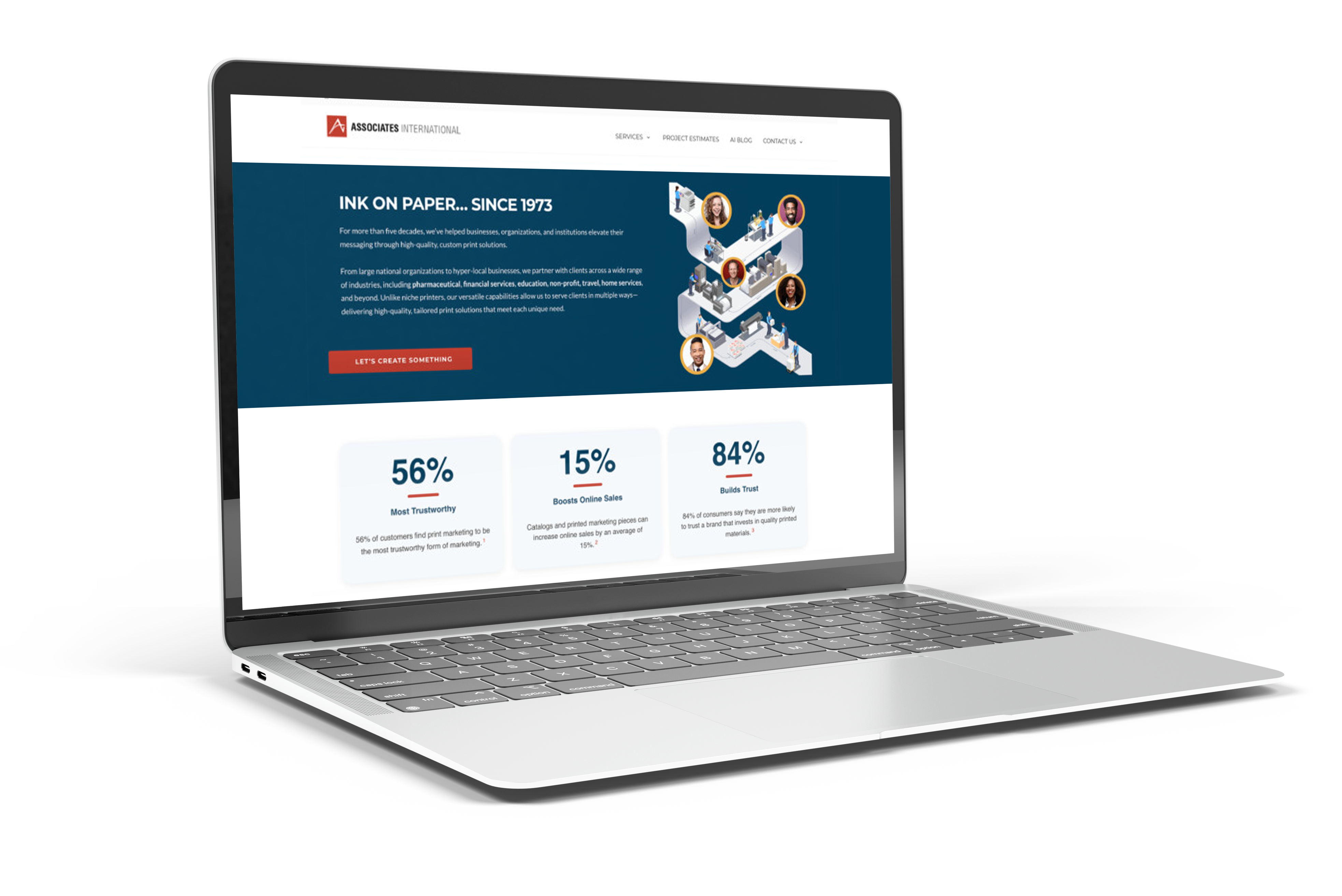 Associates International laptop mockup